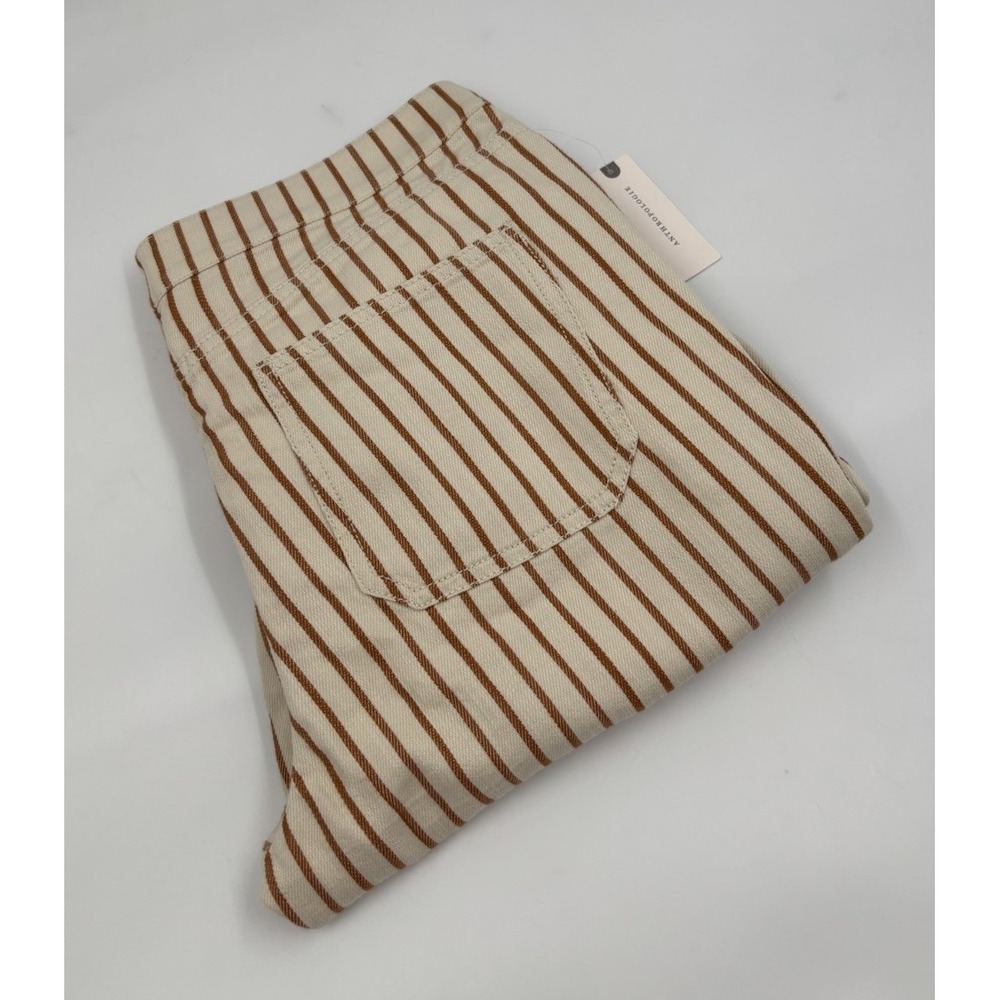 NWT Anthropologie 28 Cotton Orange Pin-Striped Wide Leg Pants